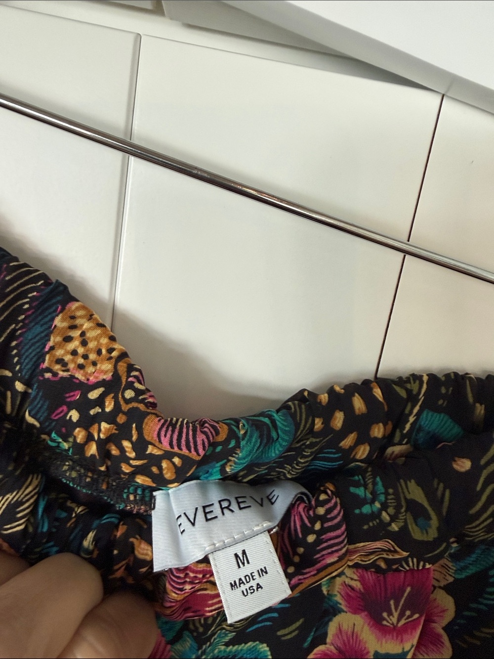 Evereve Black Maxi Skirt with Pink & Teal Floral Print - Picture 5 of 6
